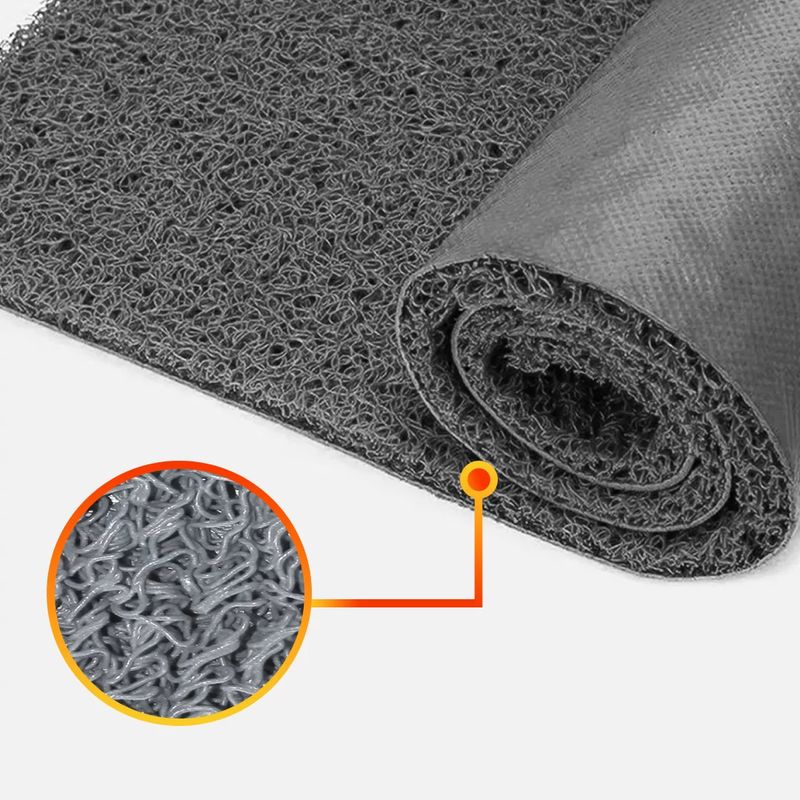 QRUBBER - Piso PVC limpiapiés 1.20mtx12 mts Gris Alto tráfico QRubber