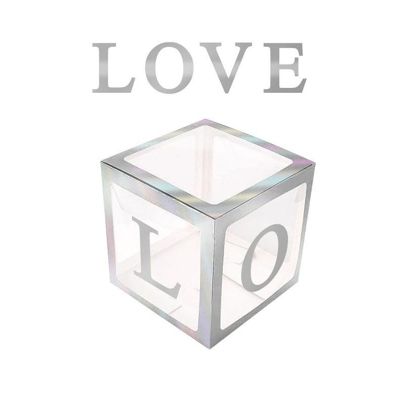 GENERICO - CAJA DECO 31 X 31 LOVE METALIC PLATEADO X1 UNI
