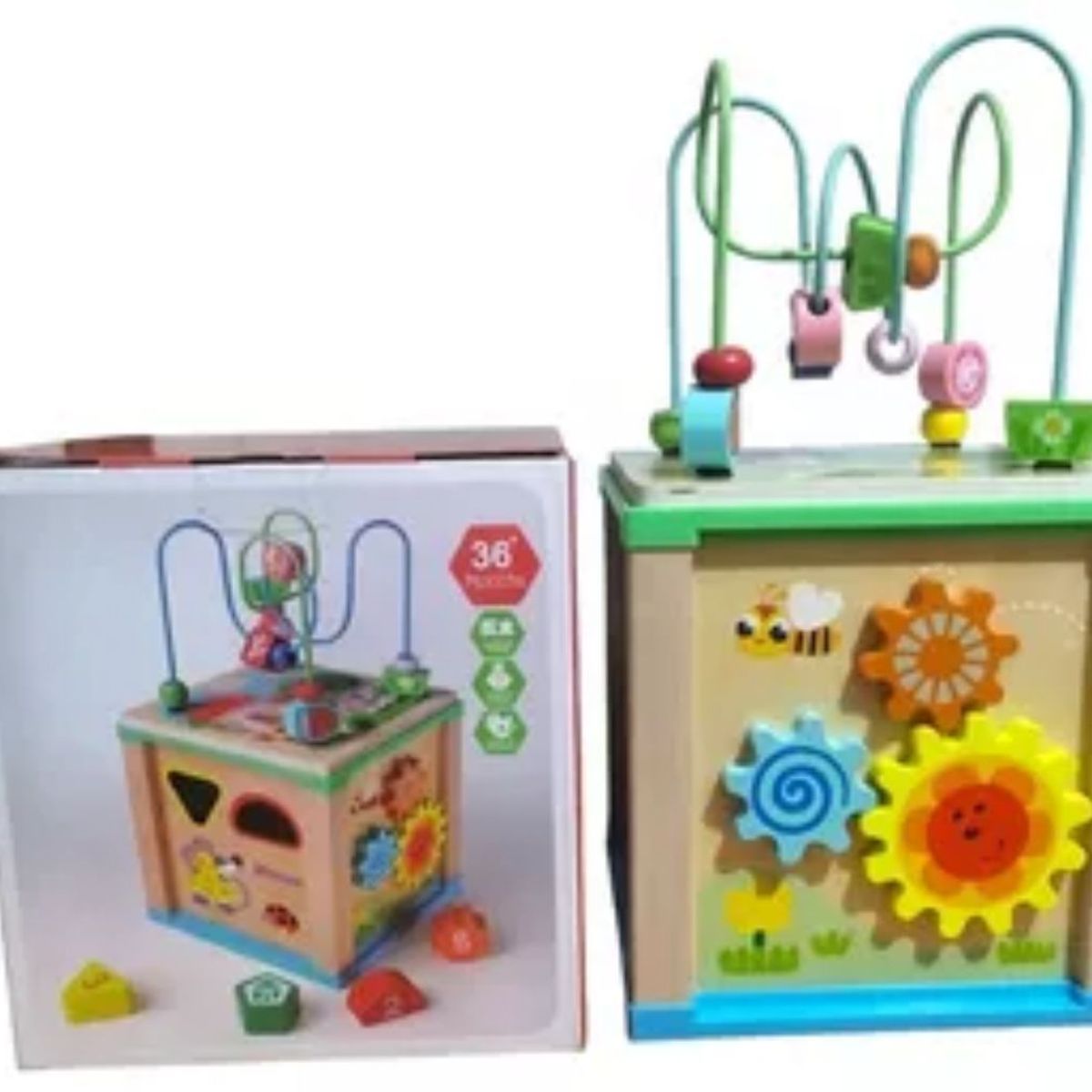 GENERICO - Caja De Motricidad Con Pizarra Montessori Juguete De Madera