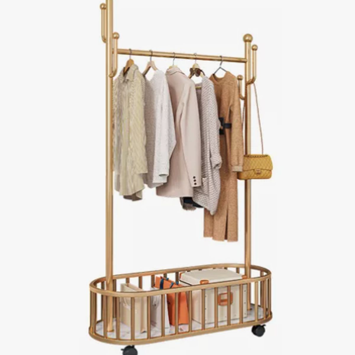 IDEEHOUSE - Perchero Exhibidor Con Ruedas Tendedero De Ropa