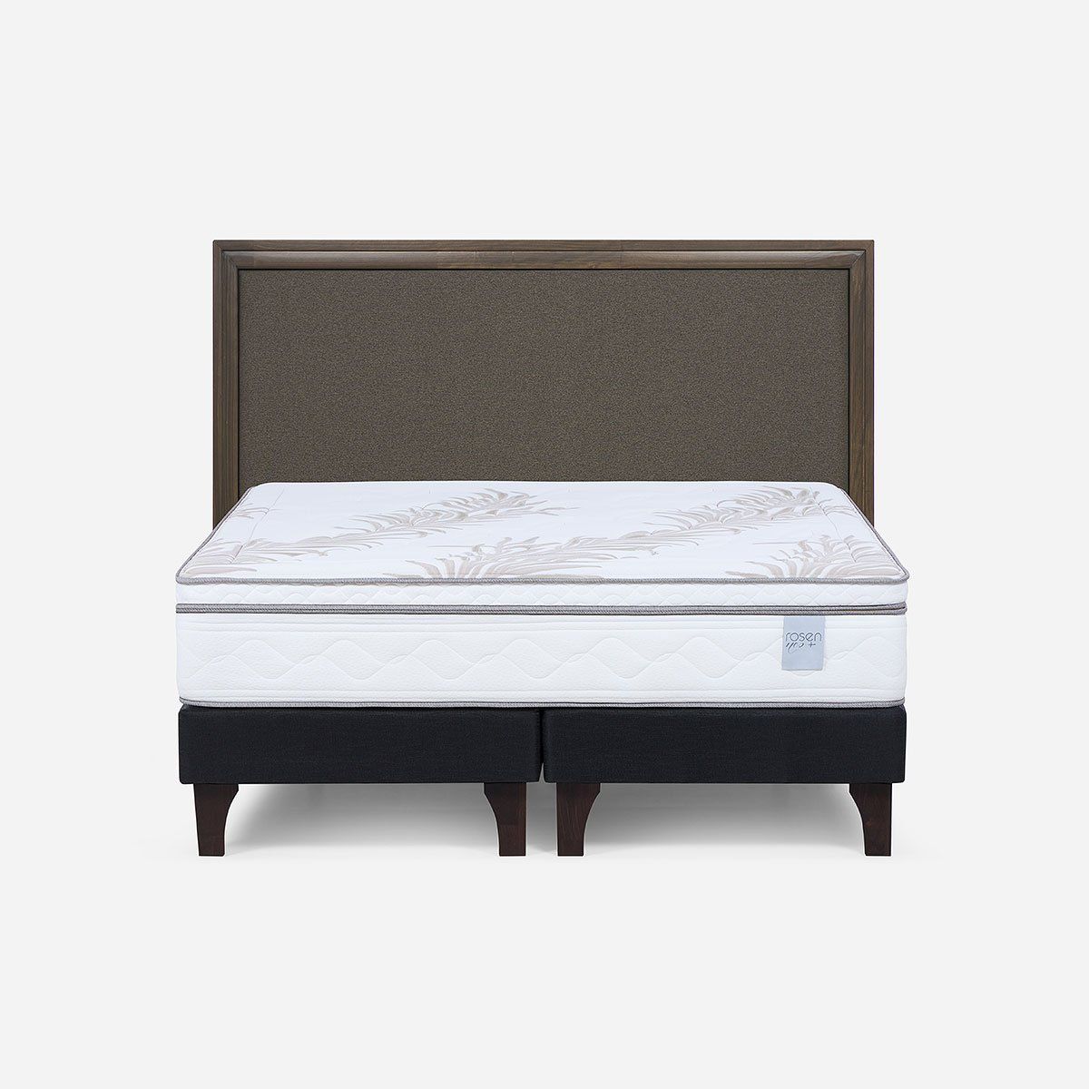 ROSEN - Cama Europea Neo Plus 2 Plazas BD + Respaldo Nolita Café
