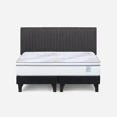 ROSEN - Cama Europea Neo Plus King BD + Respaldo Lucio Grafito