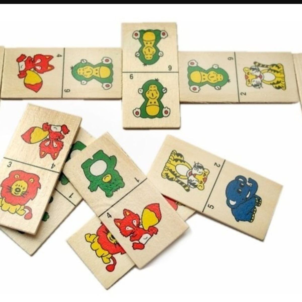GENERICO - Domino Madera Animales Frutas Juego Didactico Para Niños