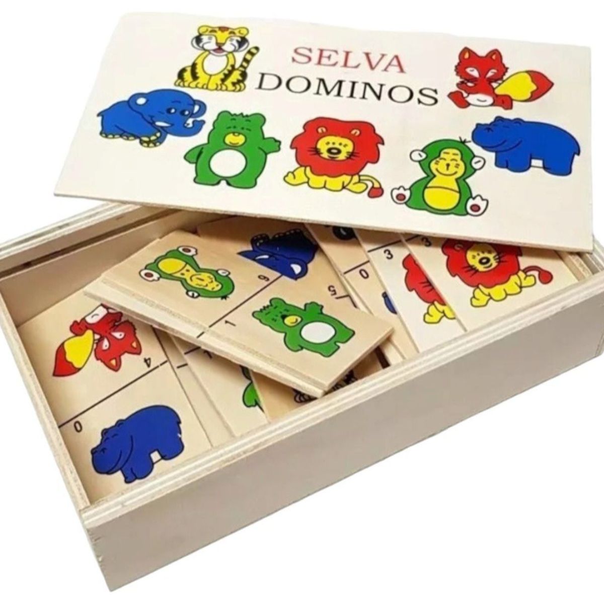 GENERICO - Domino Madera Animales Frutas Juego Didactico Para Niños