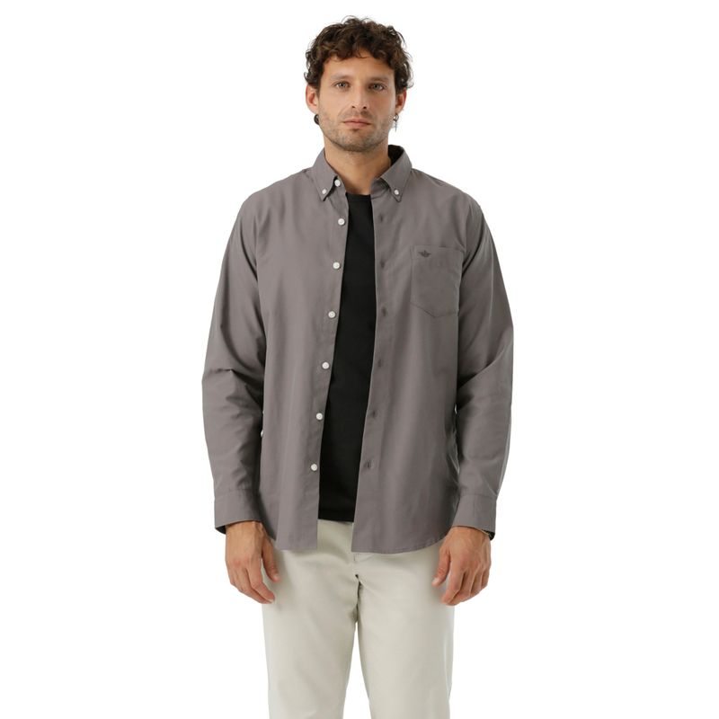 DOCKERS - Camisa Hombre Woven Refine Classic Fit Gris Dockers
