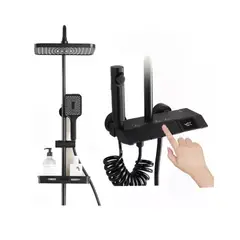IDEEHOUSE - Columna de Ducha Visor Digital 4 Funciones Inox Y Bidet