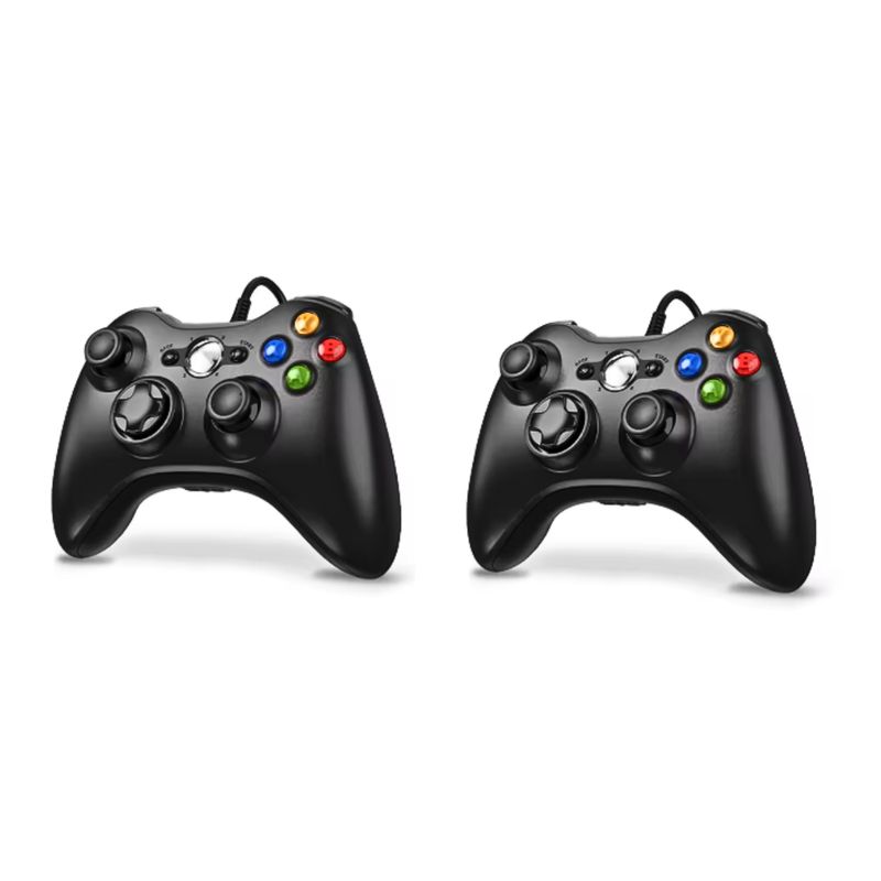 GENERICO - Pack 2 Joystick Control Para Xbox 360 Pc Windows Con Cable