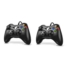 GENERICO - Pack 2 Joystick Control Para Xbox 360 Pc Windows Con Cable