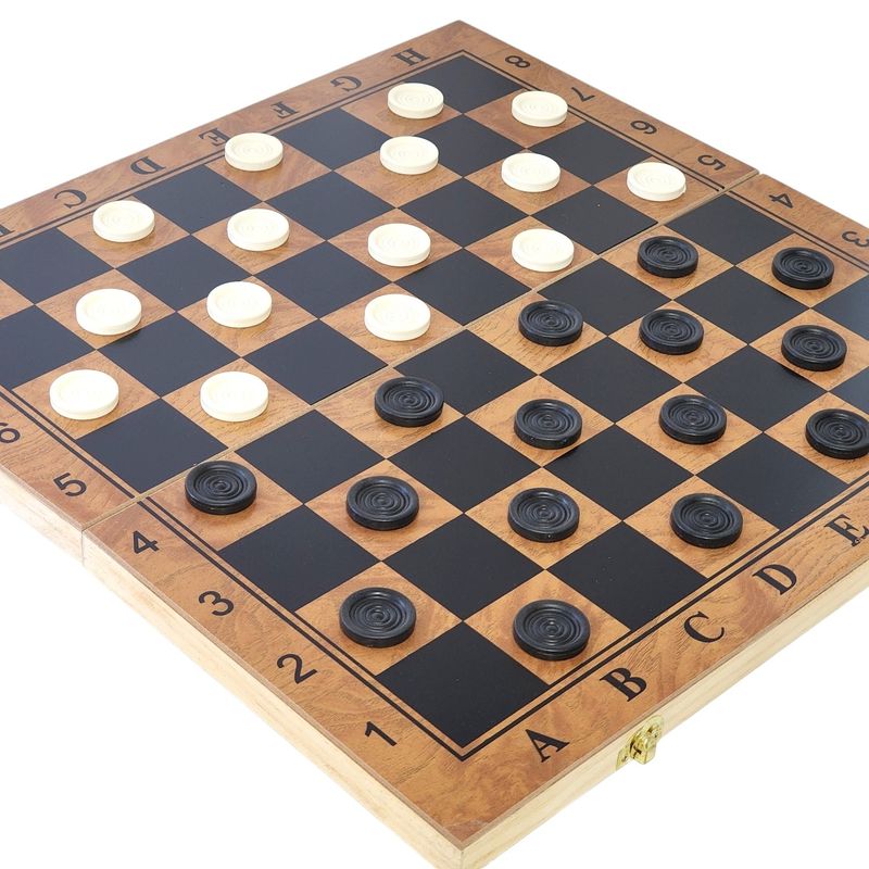 OEM - Juego de Madera 3 en 1: Ajedrez, Damas, Backgammon Plegable