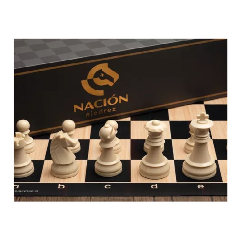 GENERICO - Tablero de ajedrez profesional tipo madera con set ABS