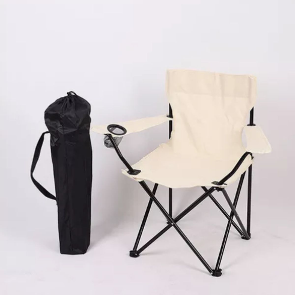 IDEEHOUSE - Silla Plegable De Playa Camping Con Bolso Y Posavaso