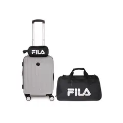 F - Pack Maleta cabina Flip gris 10kg + Neceser + Bolso Fila