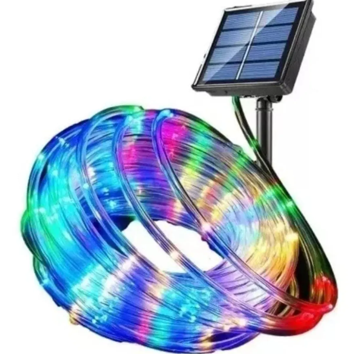GENERICO - GUIRNALDA SOLAR 10 METROS MULTICOLOR MANGUERA