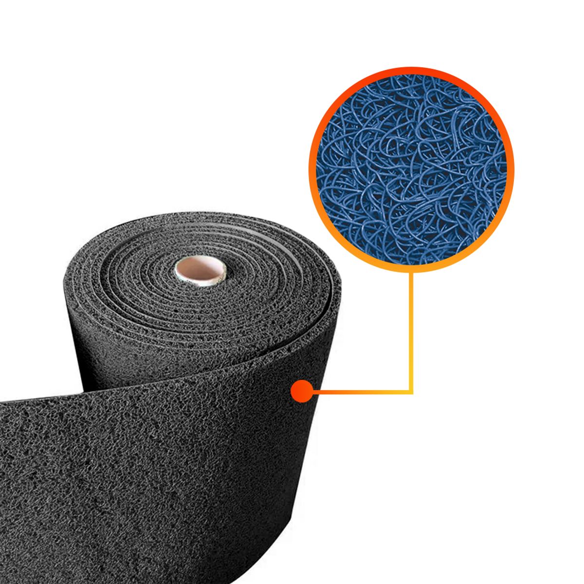 QRUBBER - Piso PVC limpiapiés 1.20mt x 12mts Azul QRubber