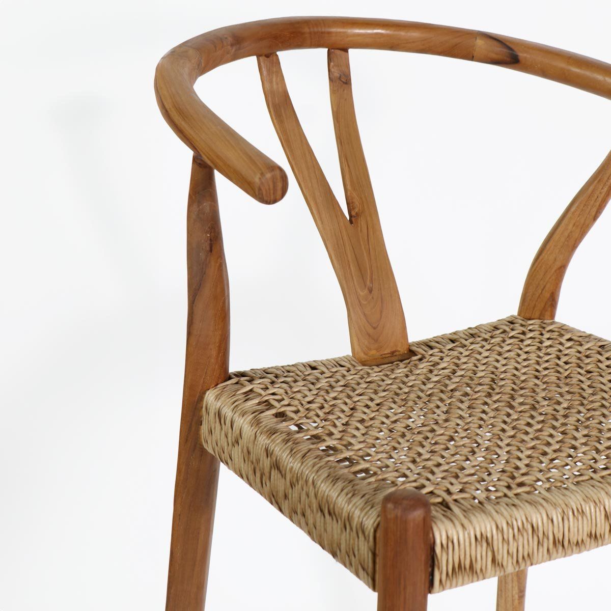 NECTAR - Silla Bar Wishbone madera y fibra Sintética Color Natural H102 cm