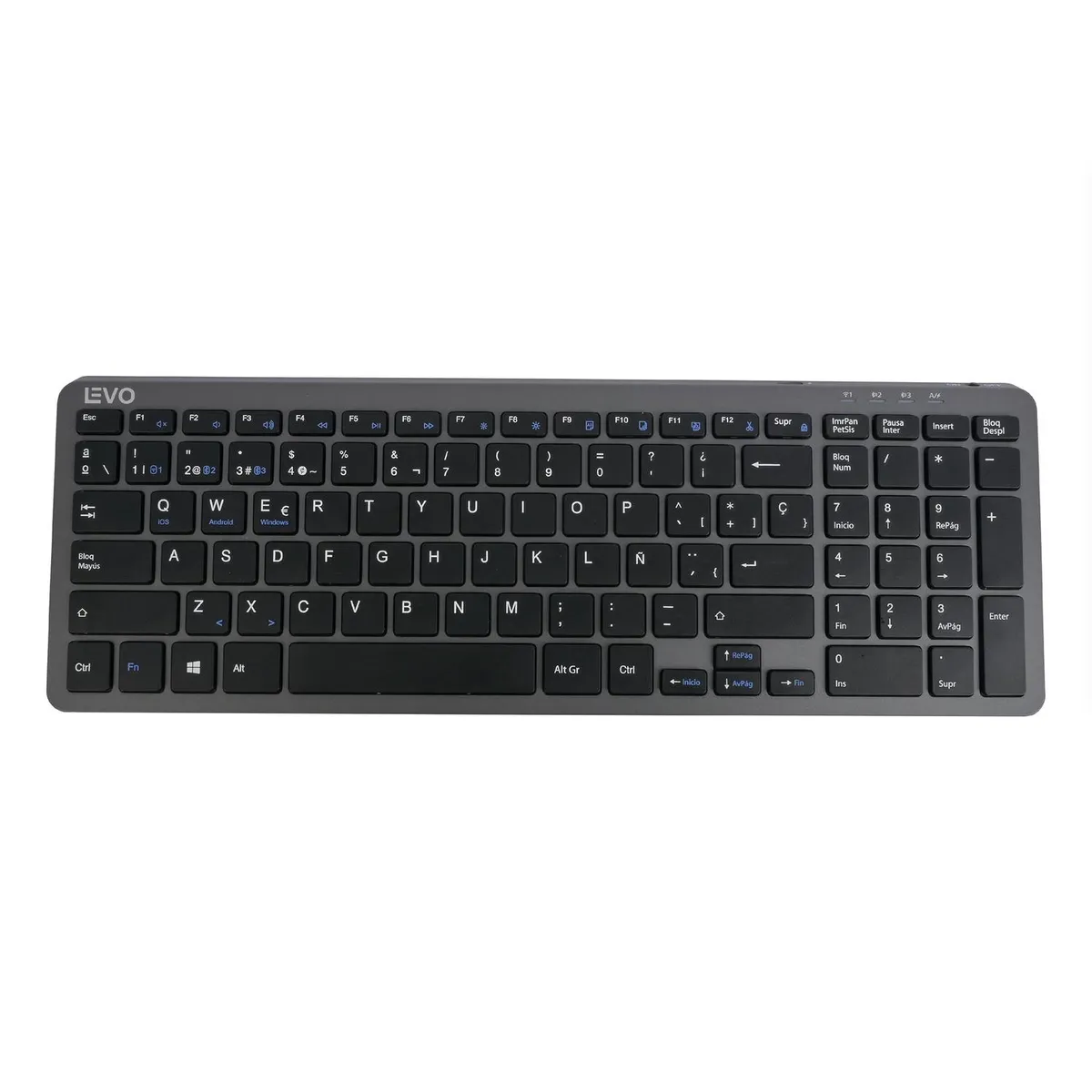 LEVO - Teclado Inalámbrico Cygna Slim Grafito Levo