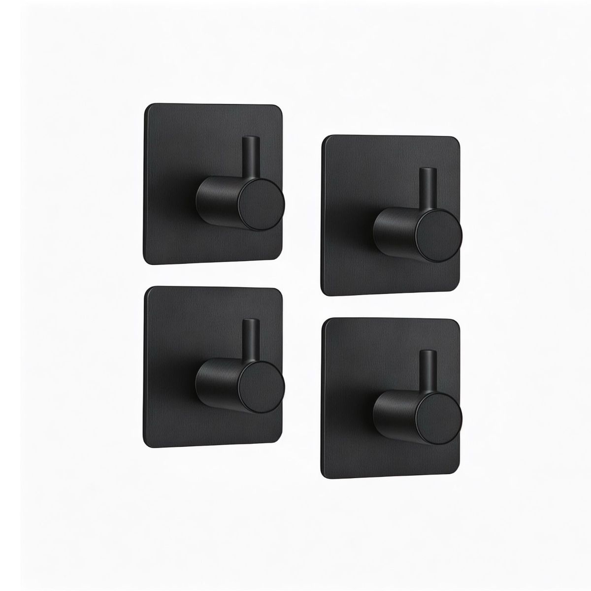 ALDAY - Pack de 4 Ganchos Adhesivos Impermeables - Color Negro