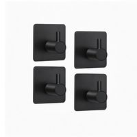 Pack de 4 Ganchos Adhesivos Impermeables - Color Negro