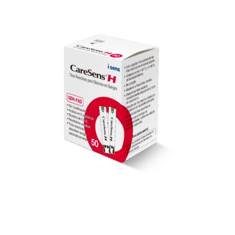 GENERICO - Cintas Tiras Reactivas 50 Unidades para Glucometro Caresens H
