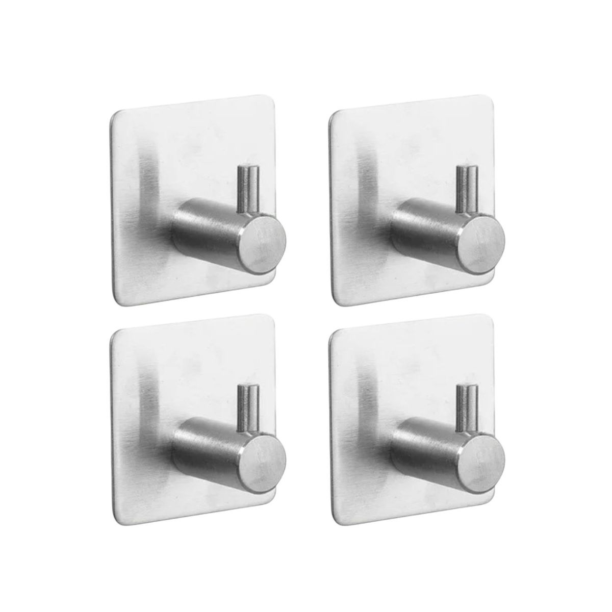 ALDAY - Pack de 4 Ganchos Adhesivos Impermeables - Color Plateado