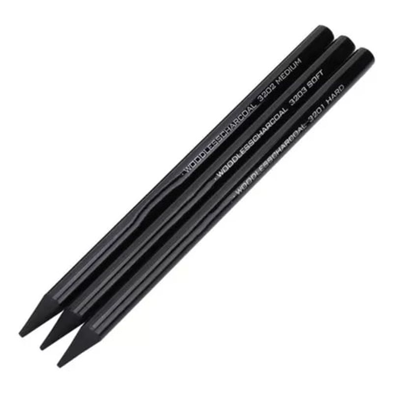 GENERICO - Lápices De Carboncillo Para Dibujo Pack 3 Ud Lápiz Carbón