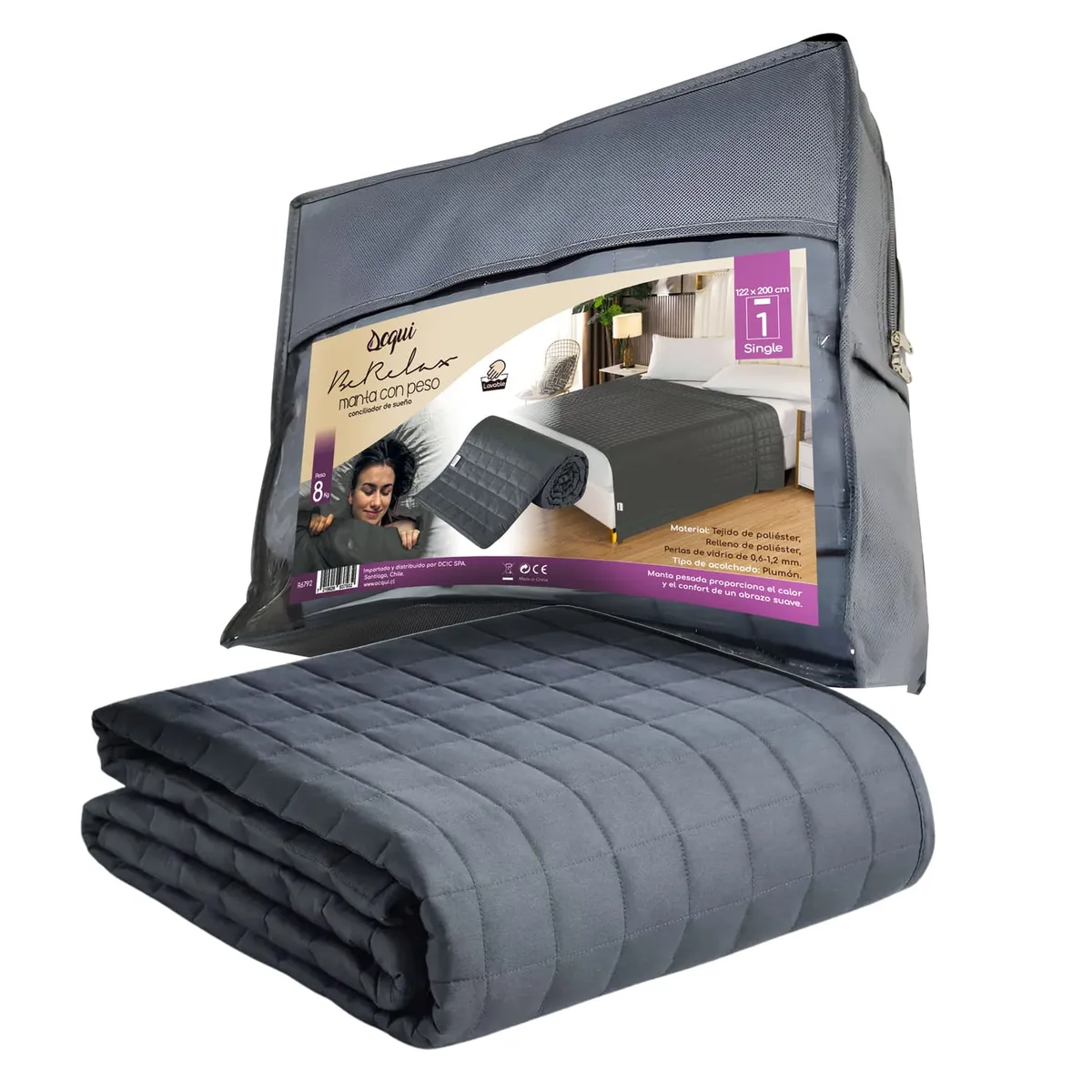 ACQUI - Manta de gravedad pesada 1.5 plaza 8kg trastorno sueño Acqui
