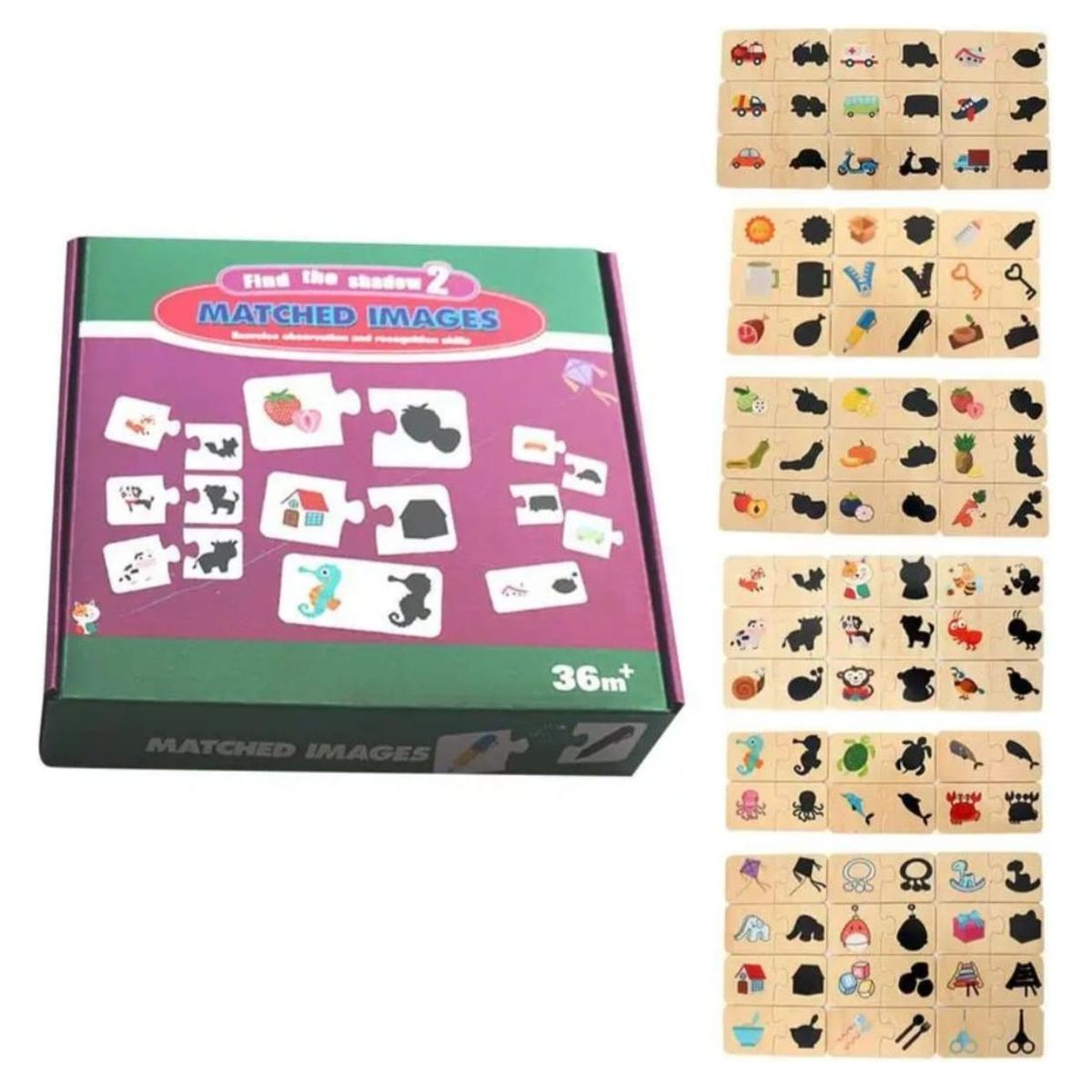 GENERICO - Juego Didáctico Conoce Figuras Y Sombras - Madera - Niños