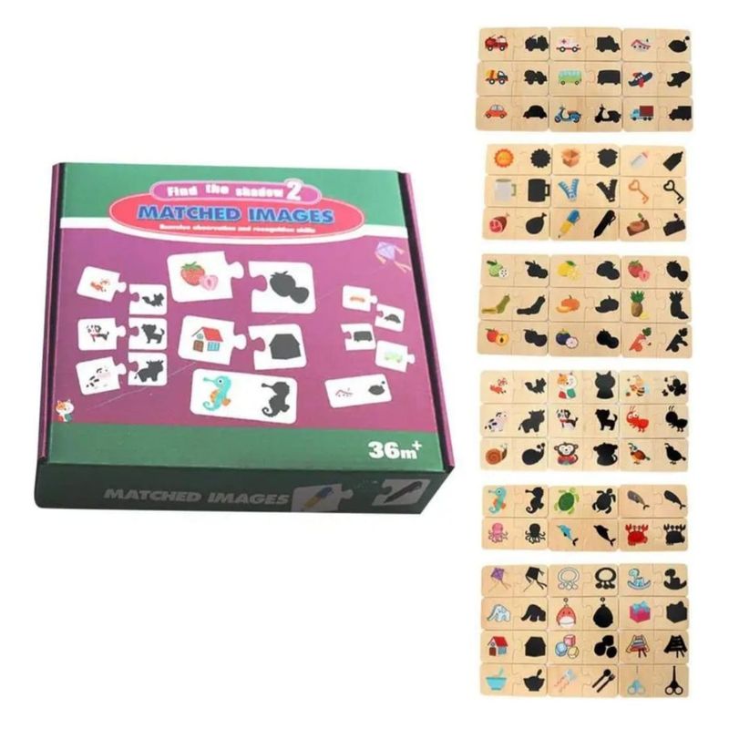 GENERICO - Juego Didáctico Conoce Figuras Y Sombras - Madera - Niños