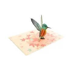 SOLEIO - Tarjeta Felicitaciones Plegable Colibrí con Efecto 3D