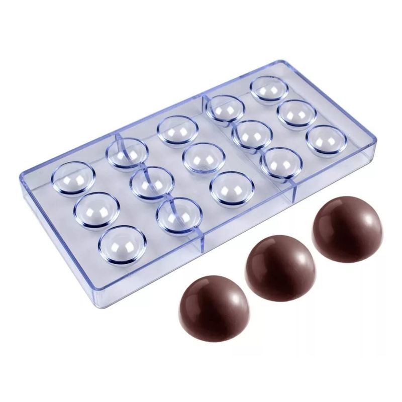 GENERICO - Moldes Chocolate Moldes De Chocolate Policarbonato 15 Esferas.