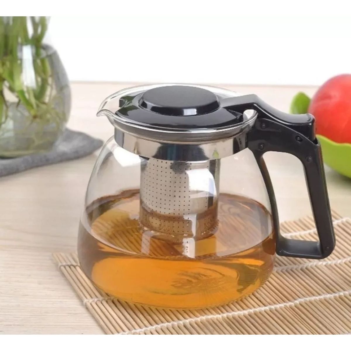 GENERICO - Infusor Tetera Vidrio Tetera Con Infusor Metalico 900ml.
