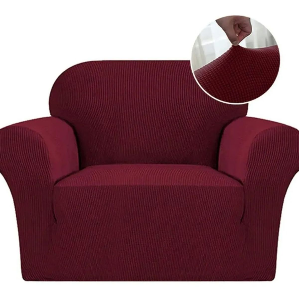 GENERICO - Funda Cubre Sofá Cuadrille 1 Cuerpo BURDEO Premium Protectora