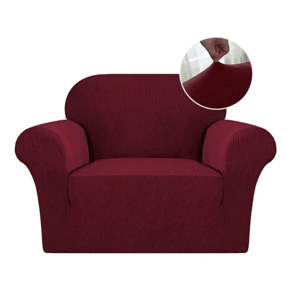 GENERICO - Funda Cubre Sofá Cuadrille 1 Cuerpo BURDEO Premium Protectora