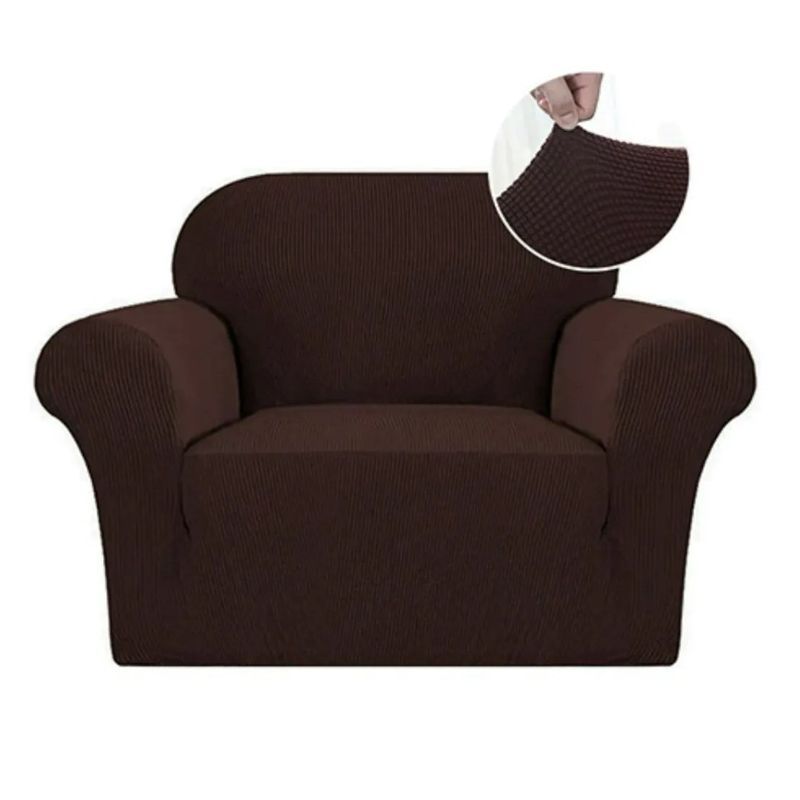 GENERICO - Funda Cubre Sofá Cuadrille 1 Cuerpo CAFE MORO Premium Protectora