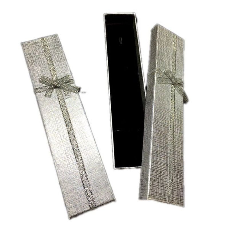 GENERICO - CAJA JOYAS PLATEADO 4X21CM X12 UNI