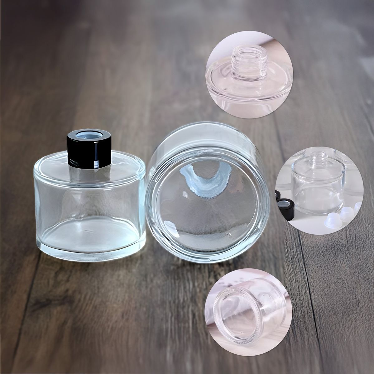 GENERICO - Set 12 Botella De Vidrio Para Aromaterapia Cilíndrica 150 Ml