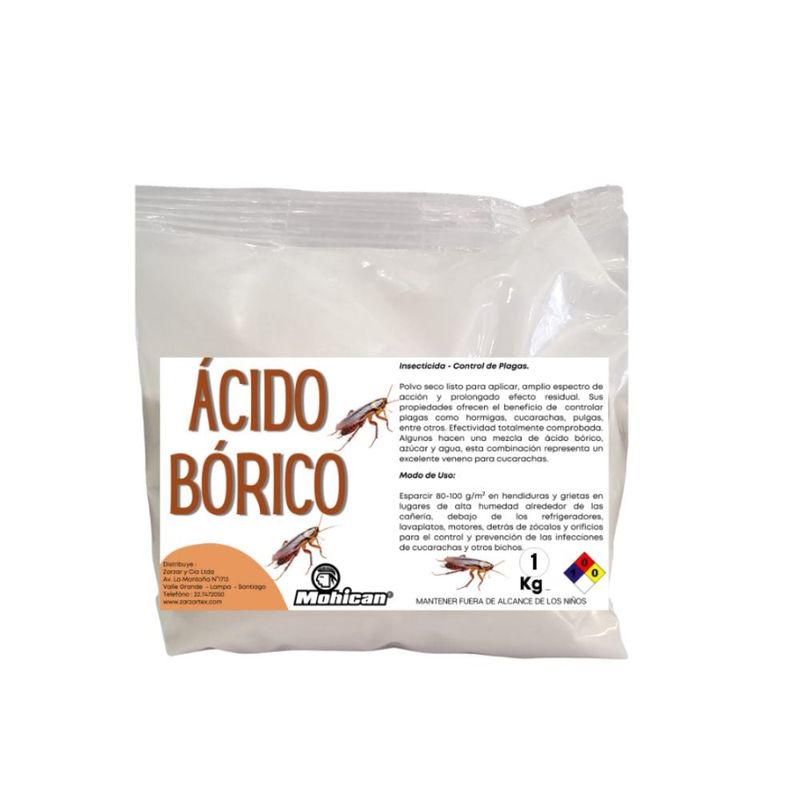 MOHICAN - ACIDO BÓRICO ( MATA CUCARACHAS) MOHICAN BOLSA 1 KG
