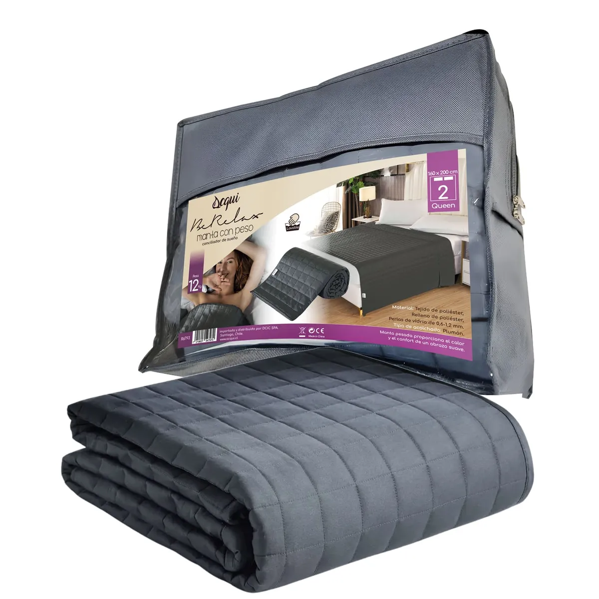 ACQUI - Manta De Gravedad Pesada Queen 12kg Trastorno Sueño Acqui