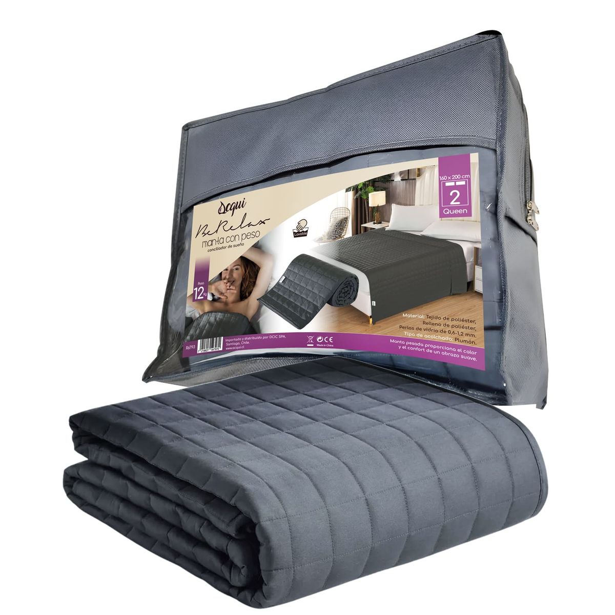 ACQUI - Manta De Gravedad Pesada Queen 12kg Trastorno Sueño Acqui