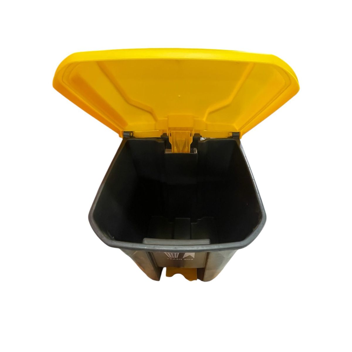 ALDAY - Basurero Contenedor de Basura de 50 Litros con Pedal - Gris y Amarillo