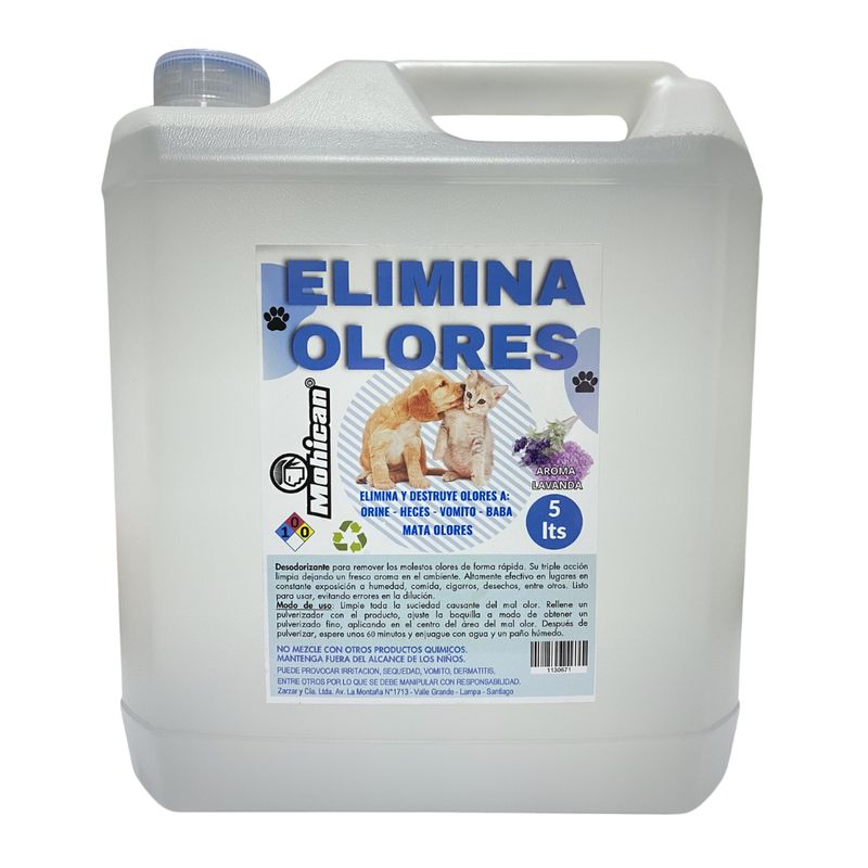 GENERICO - ELIMINADOR Y DESTRUCTOR DE OLORES ORINA Y HECES LAVANDA 5 LT