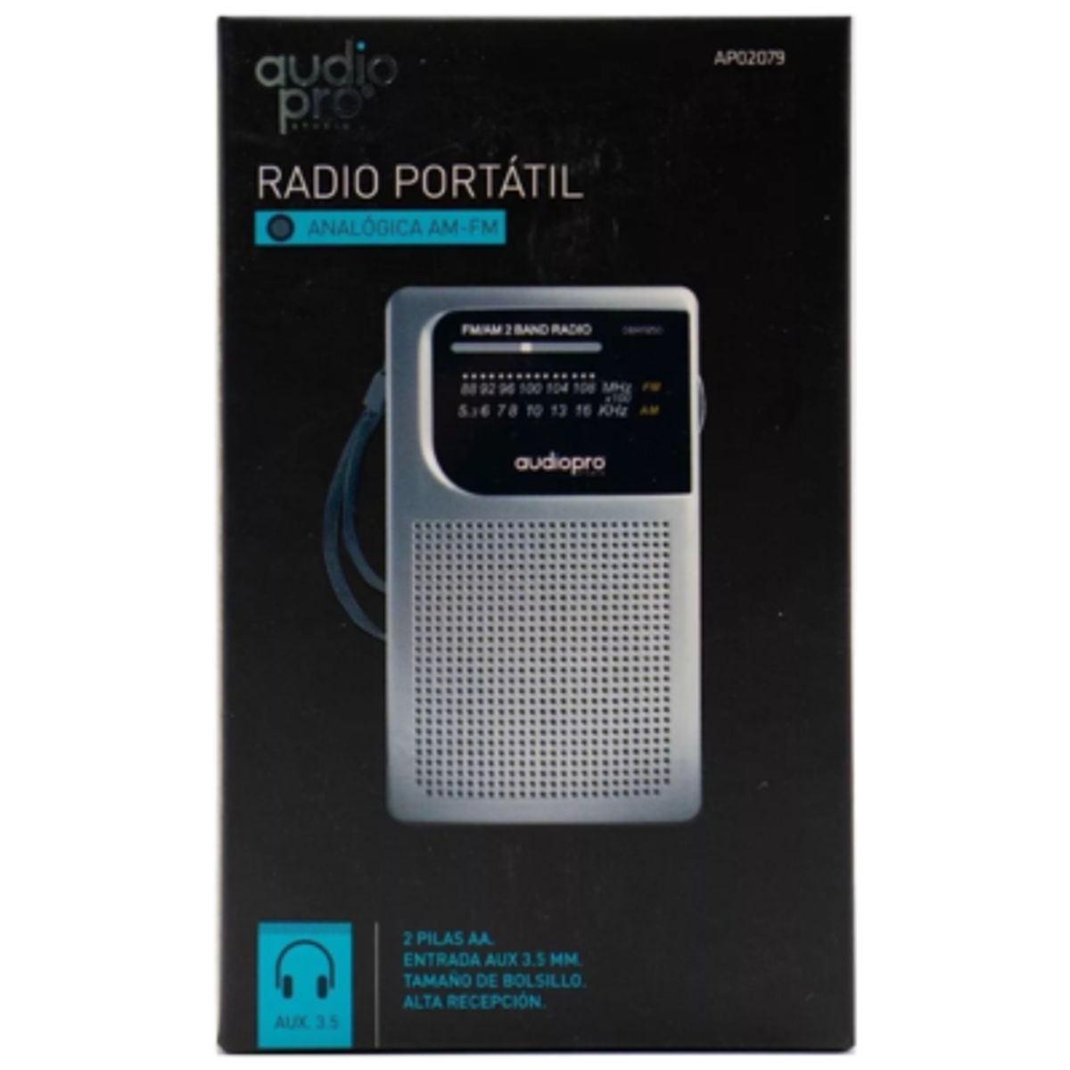 AUDIO PRO - Radio Fm Portatil De Bolsillo Audiopro Ap02079 Color Gris