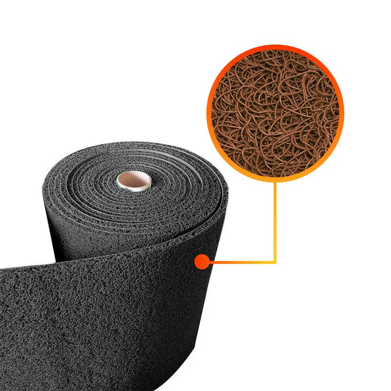 QRUBBER - Piso PVC limpiapiés 1.20mt x 12mts Café QRubber