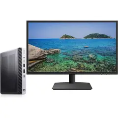 HP - KIT MONITOR + MINI PC Elitedesk 800 G4 SFF (i5-8va 16GB 256GB SSD) Reacondicionado Grado A