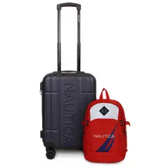 NAUTICA - Pack Maleta cabina Amsterdam azul + Mochila Atlas roja