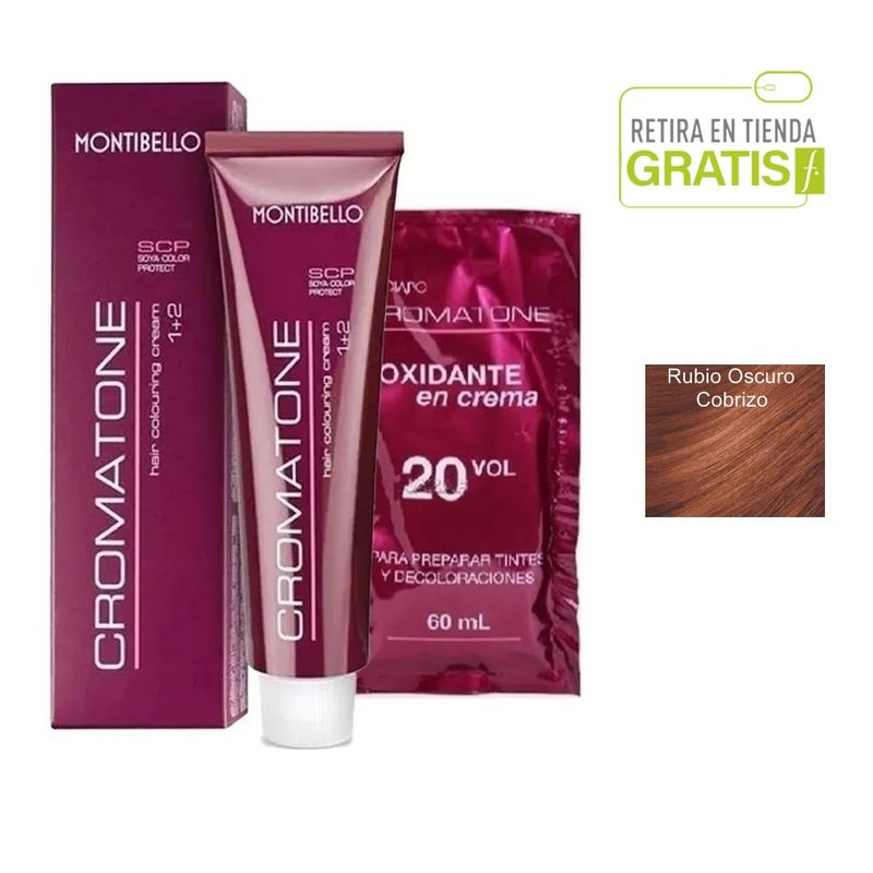 MONTIBELLO - Tintura Permanente Cromatone 6.4 Rubio Oscuro Cobrizo+  Oxidante