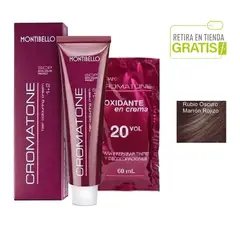 MONTIBELLO - Tintura Permanente Cromatone 6.67 Rubio Oscuro Marron Rojizo+ Oxidante