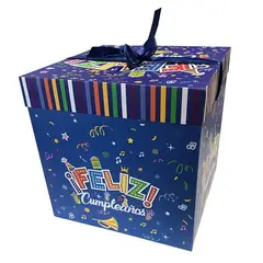 GENERICO - CAJA PLEGABLE FC AZUL INTERMEDIA 25X25 CM X12 UNI