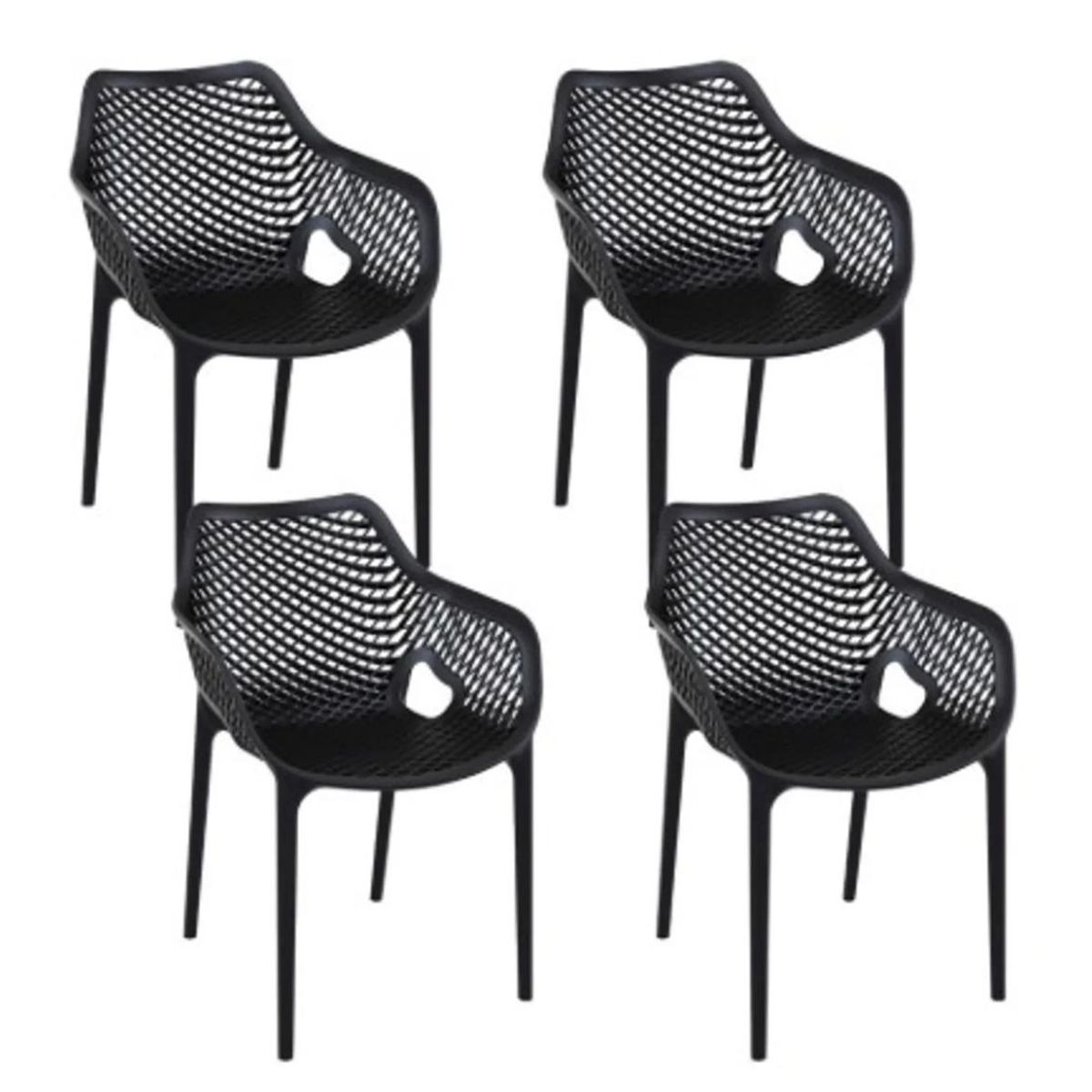 HABITA2 CHILE - Pack 4 Butaca Silla con Apoyabrazos Polipropileno City