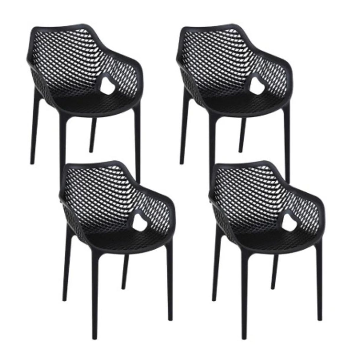 HABITA2 CHILE - Pack 4 Butaca Silla con Apoyabrazos Polipropileno City